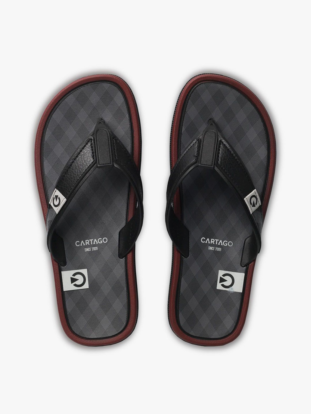 

CARTAGO Men Printed Thong Flip-Flops, Black
