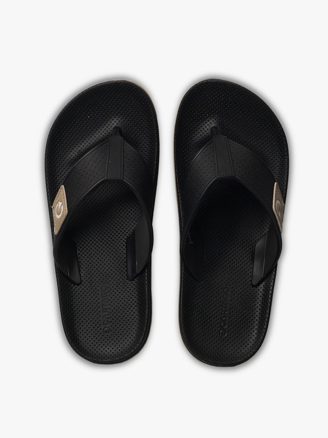 

CARTAGO Men Thong Flip-Flops, Black