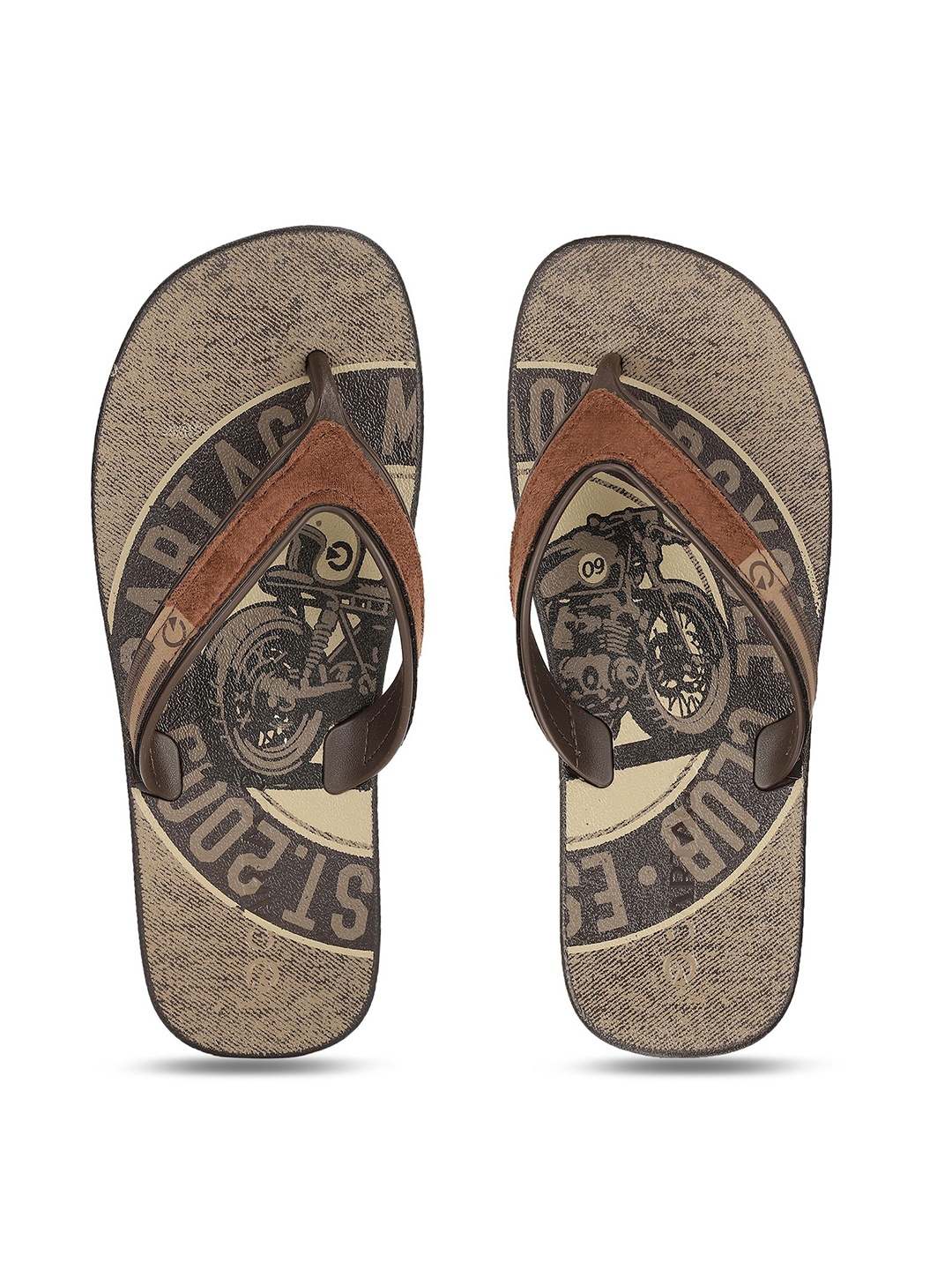 

CARTAGO Men Printed Thong Flip-Flops, Brown
