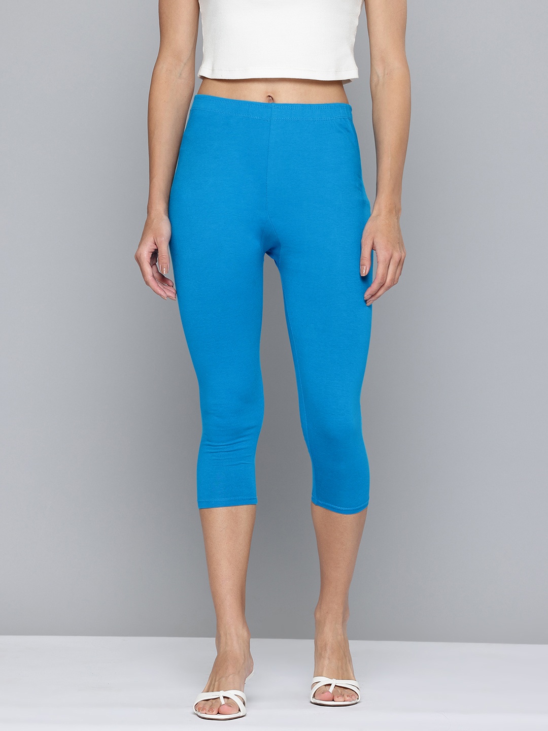 

Jinfo Skinny Fit Capris, Turquoise blue