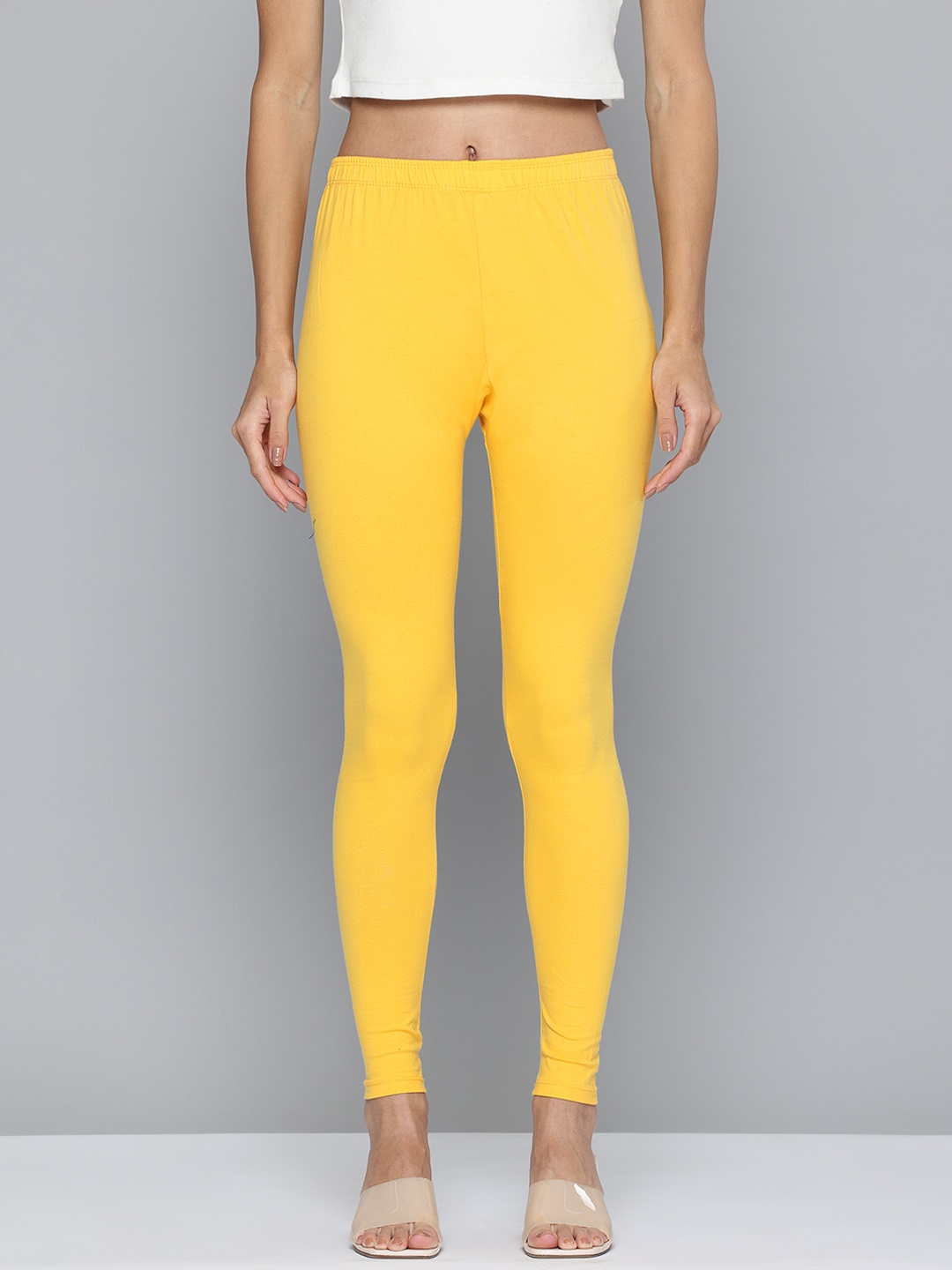 

Jinfo Skinny Fit Ankle Length Leggings, Yellow