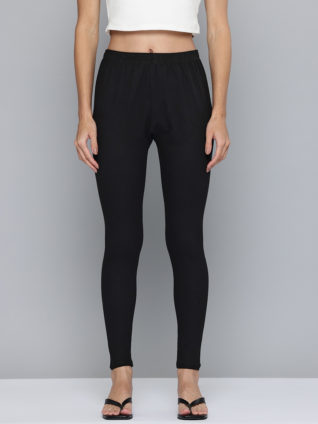 

Jinfo Skinny Fit Ankle Length Leggings, Black