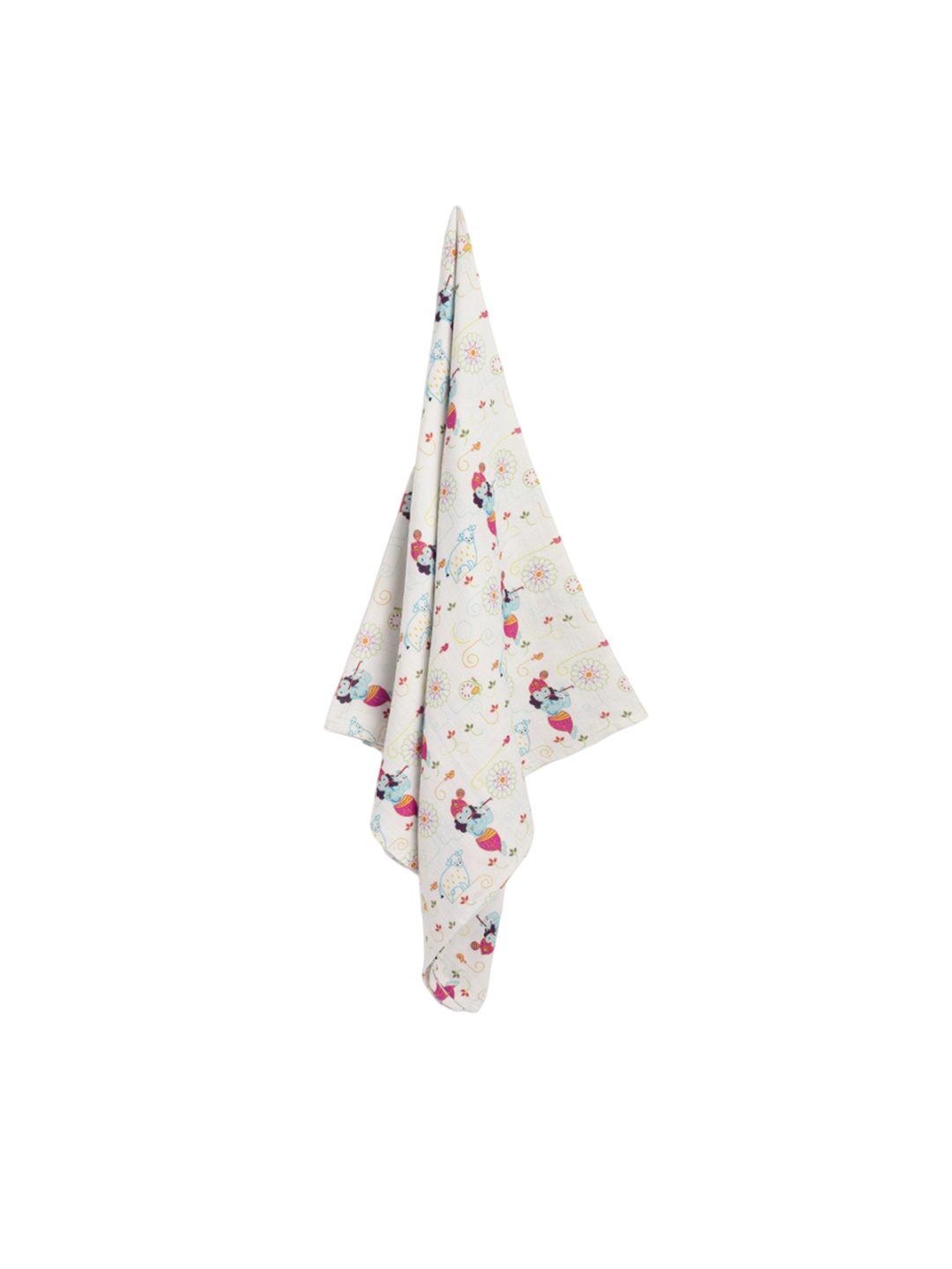 

Tiber Taber Printed Cotton Anti-Slip Swaddle, White