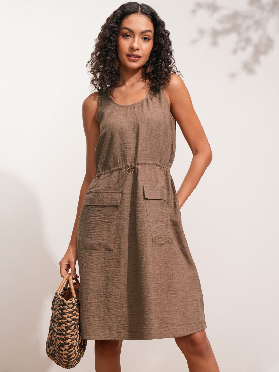 

ESPYR By Tokyo Talkies A-Line Dress, Brown