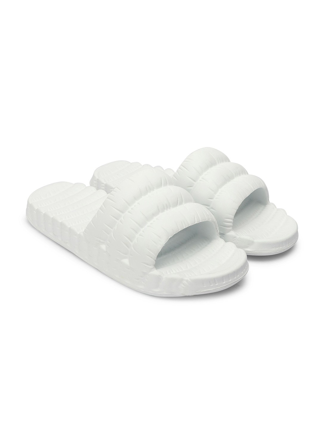 

ZAYDN Men Rubber Sliders, White