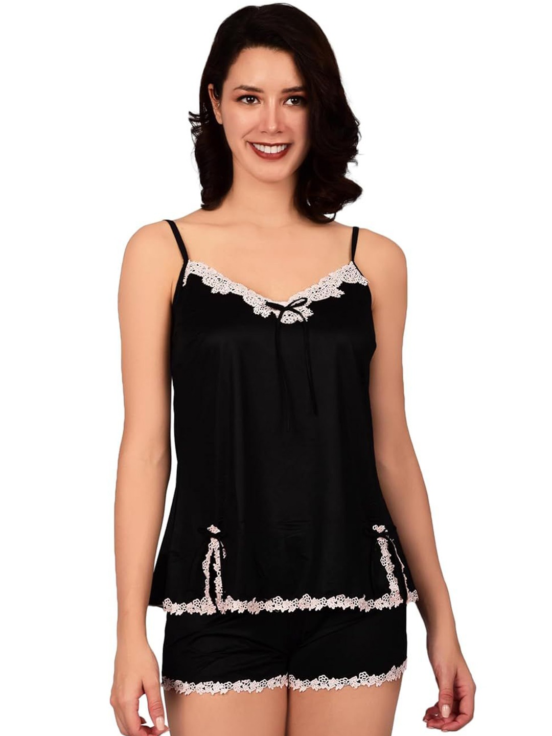 

bare dezire Top & Shorts Night Suits, Black