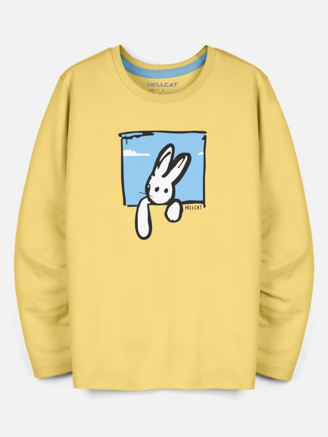 

HELLCAT Boys Graphic Printed Round Neck T-shirt, Mustard