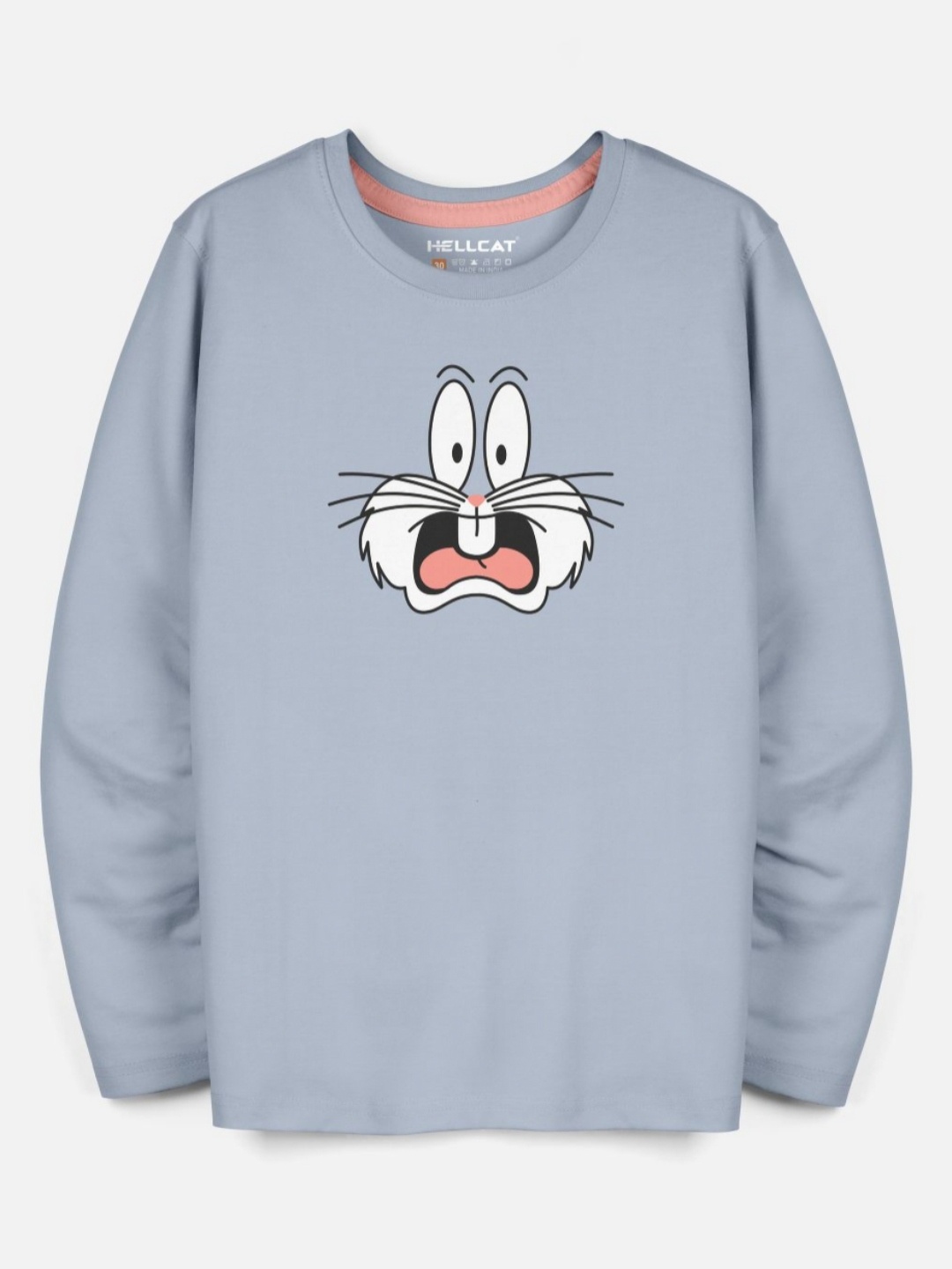 

HELLCAT Boys Graphic Bugs Bunny Printed Round Neck T-shirt, Blue
