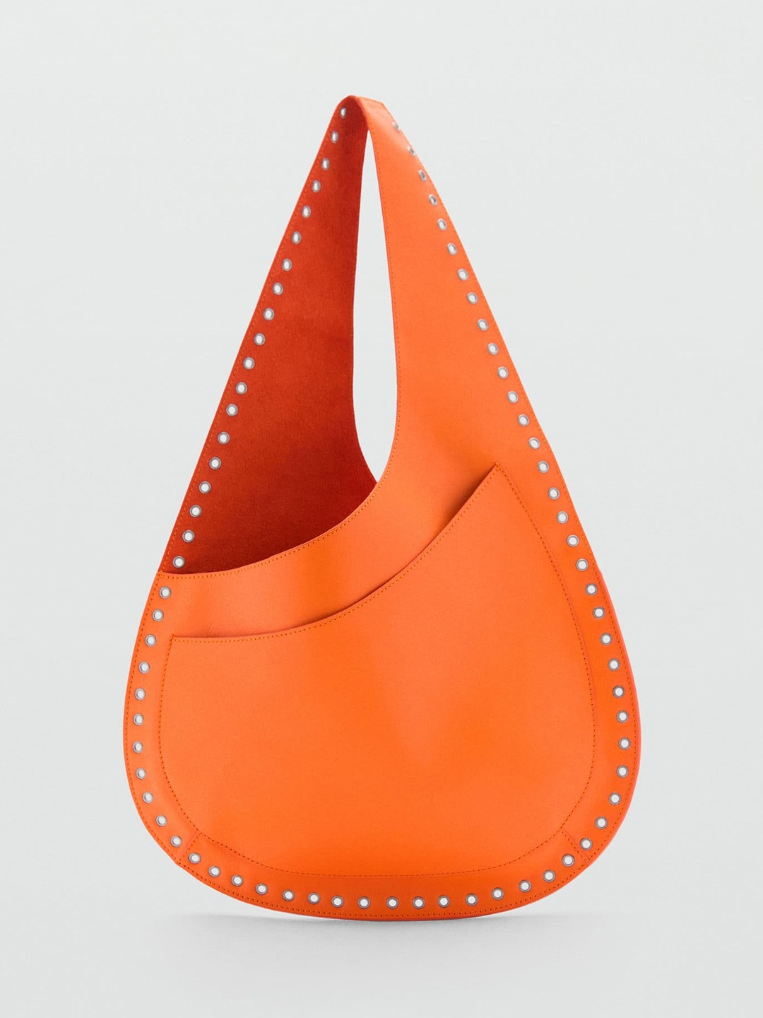 

MANGO Leather Structured Shoulder Bag, Orange