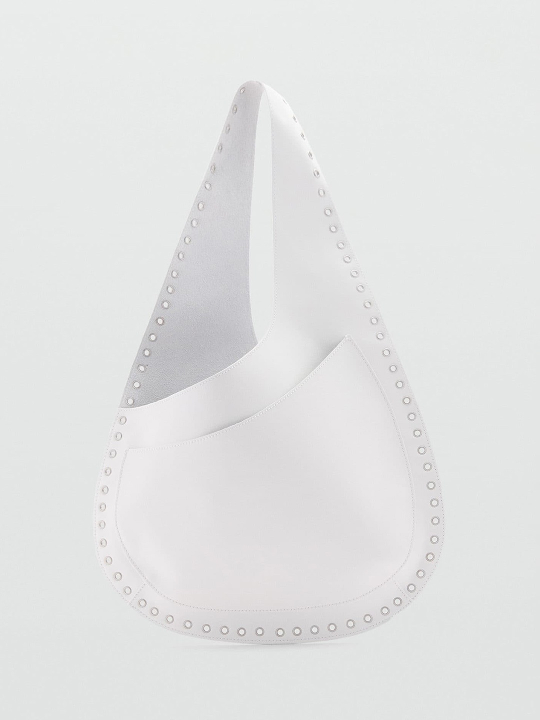 

MANGO Leather Structured Shoulder Bag, White