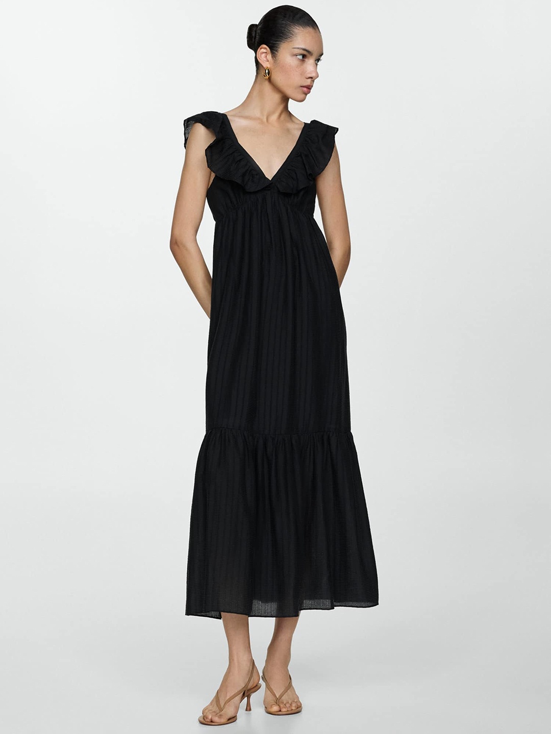 

MANGO A-Line Midi Dress, Black