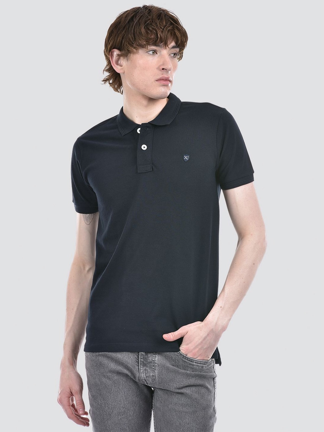 

Numero Uno Men Solid Polo Collar T-shirt, Navy blue