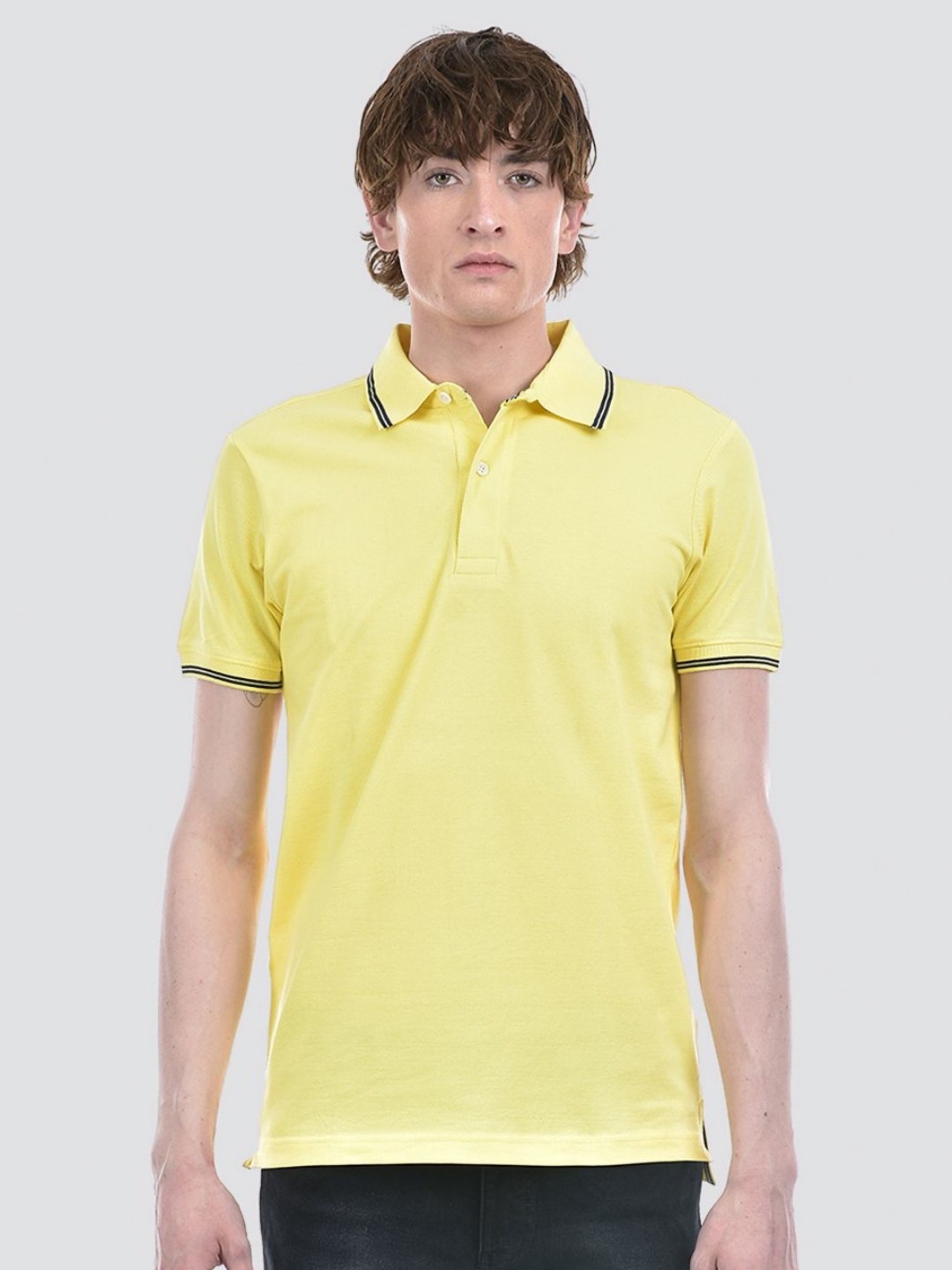 

Numero Uno Men Solid Polo Collar T-shirt, Yellow