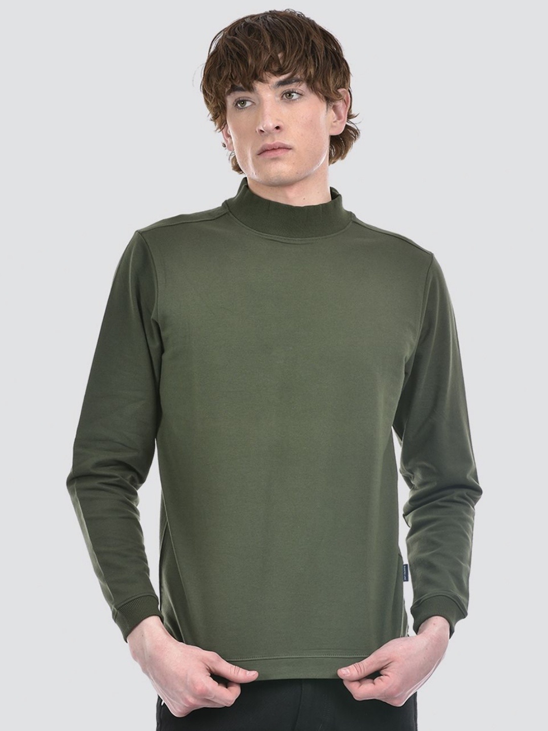 

Numero Uno Men Solid High Neck T-shirt, Olive