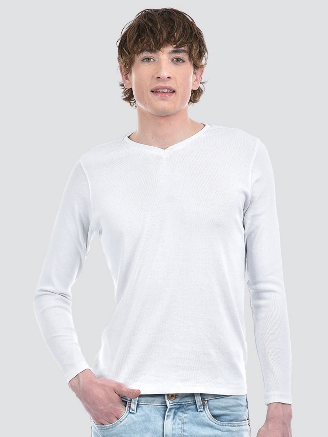 

Numero Uno Men Solid V-Neck T-shirt, White