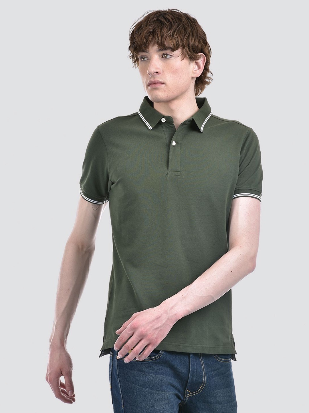 

Numero Uno Men Solid Polo Collar T-shirt, Olive