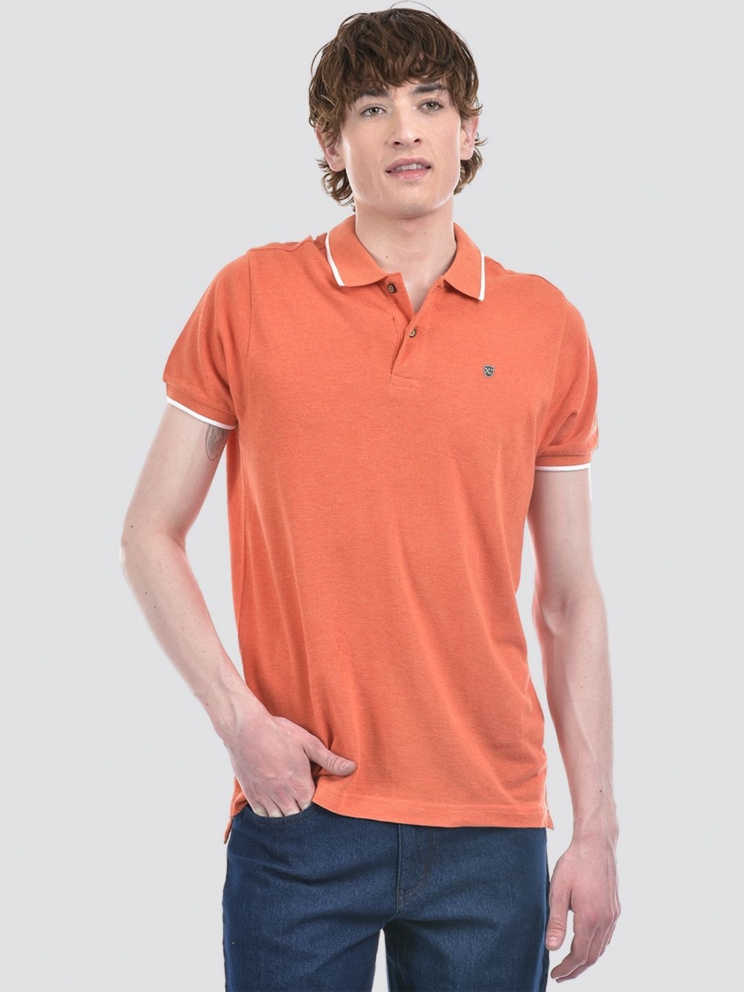 

Numero Uno Men Solid Polo Collar T-shirt, Orange