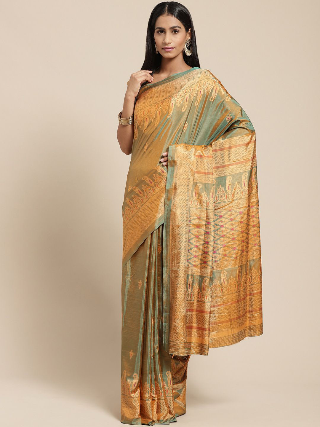

KALINI Ethnic Motifs Saree, Gold