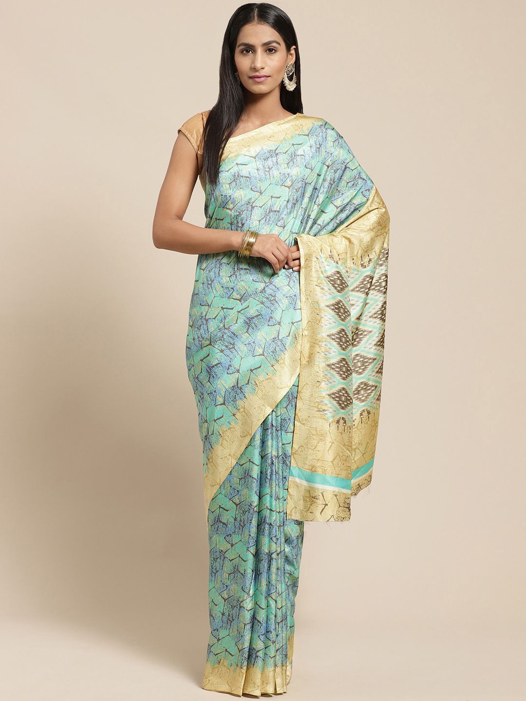 

KALINI Printed Saree, Green