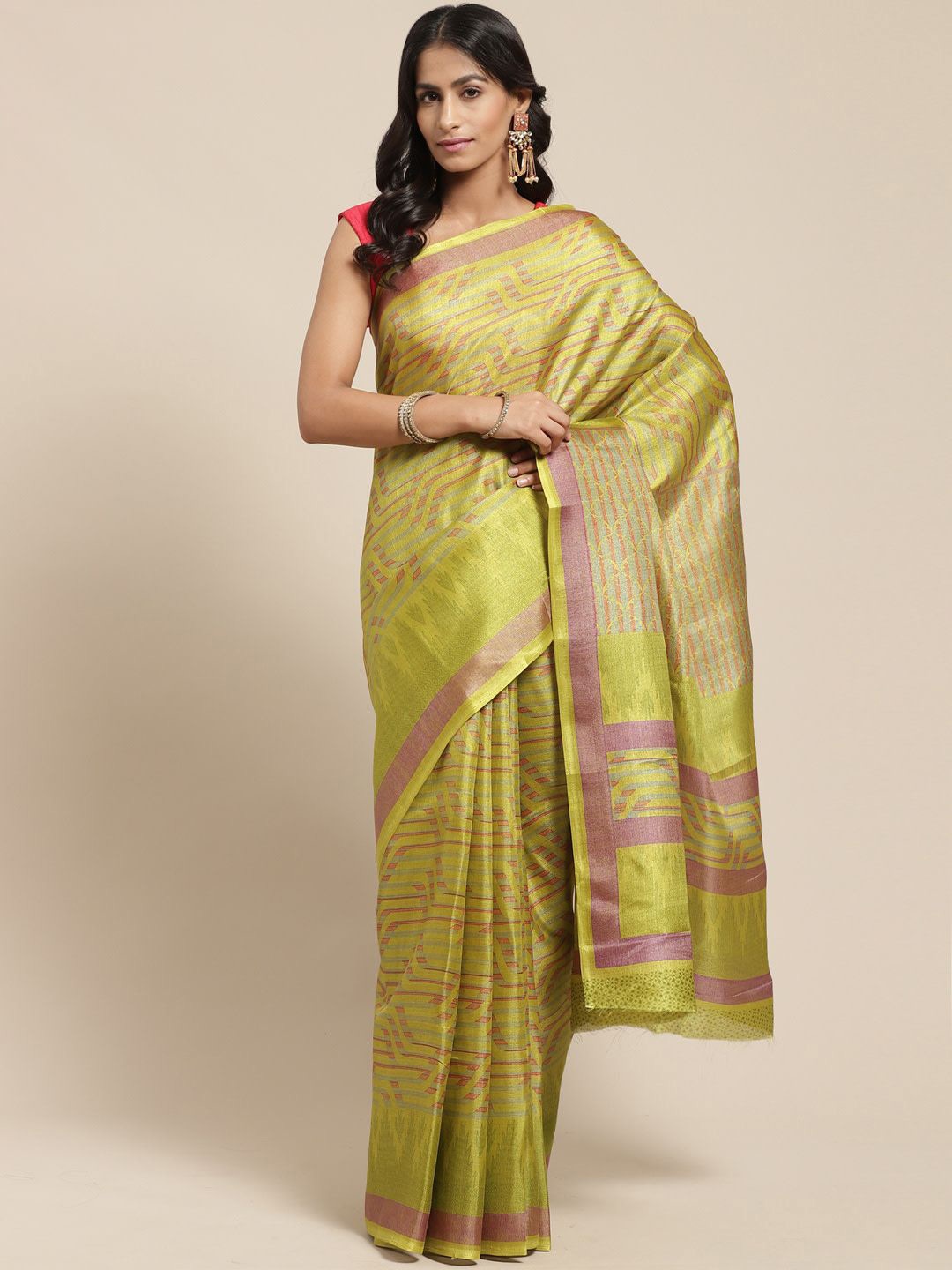 

KALINI Ethnic Motifs Saree, Green