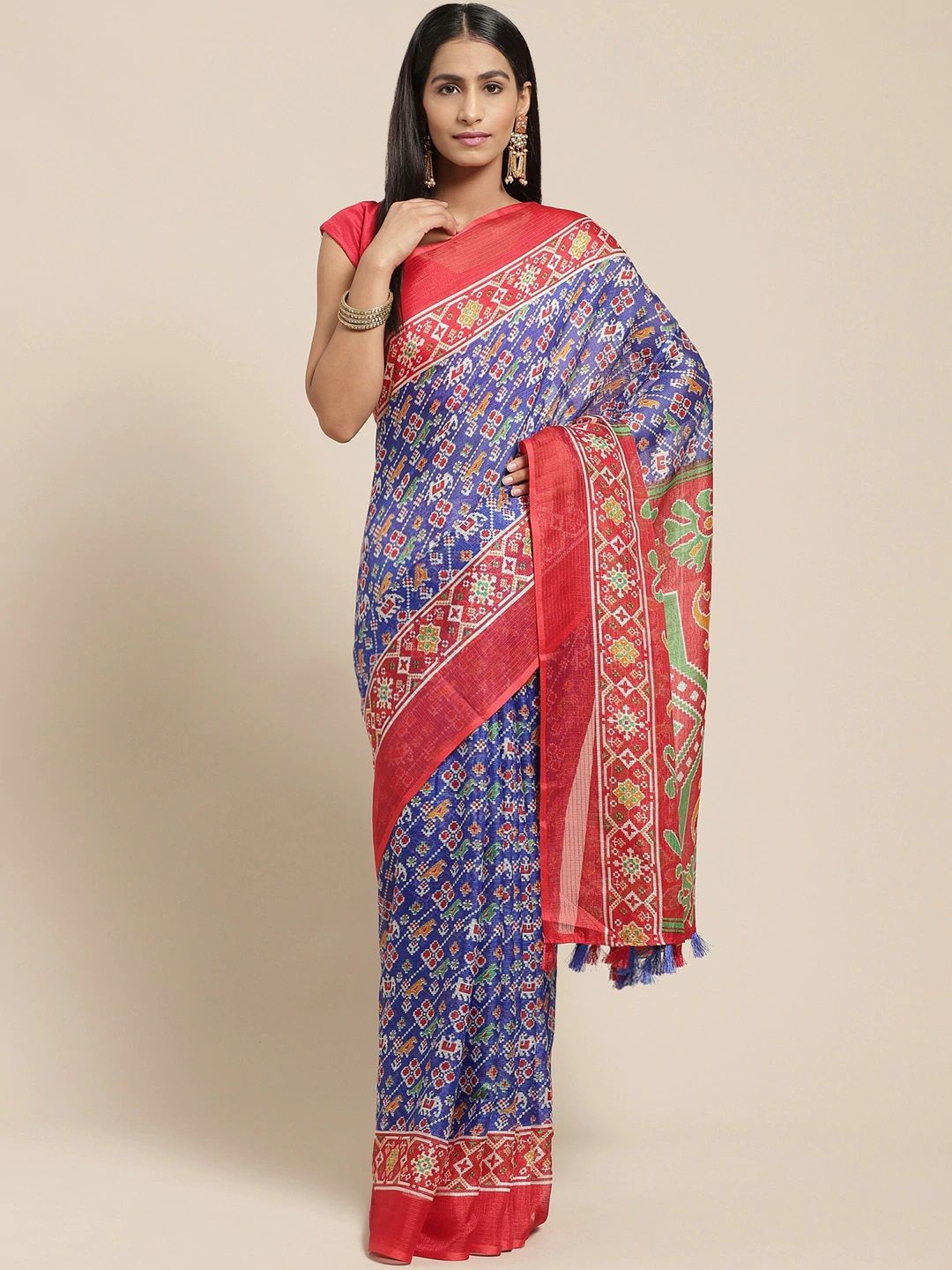 

KALINI Ethnic Motifs Saree, Red