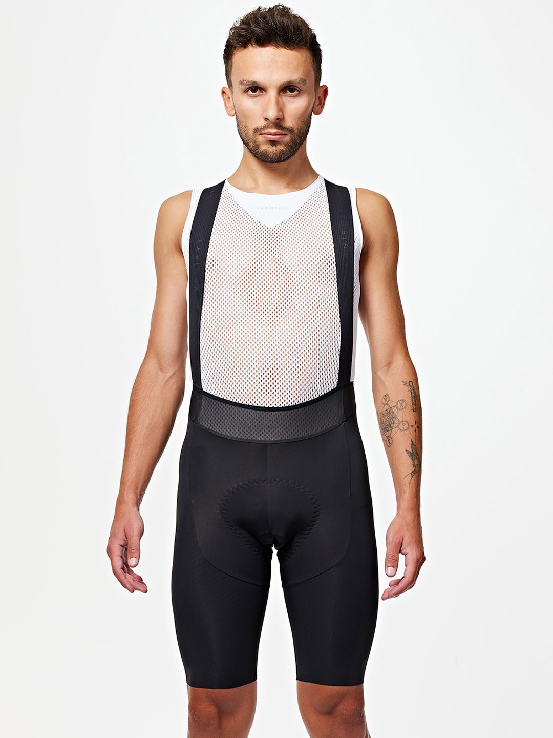 

VAN RYSEL By Decathlon Men Black Padded Cycling Bib Shorts - Intermediate