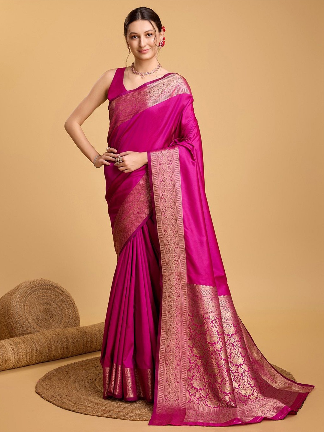 

Iris Woven Design Zari Banarasi Saree, Pink