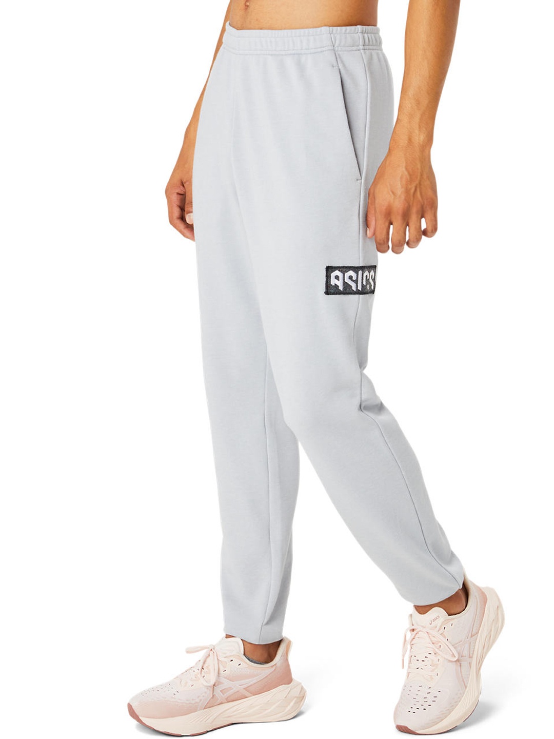 

ASICS Men Brand Logo Printed Training or Gym Track Pants, Grey