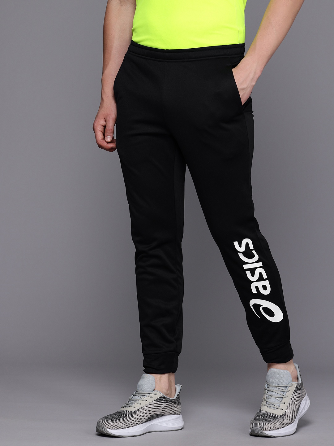 

ASICS Men Brand Logo Printed Training Joggers, Black
