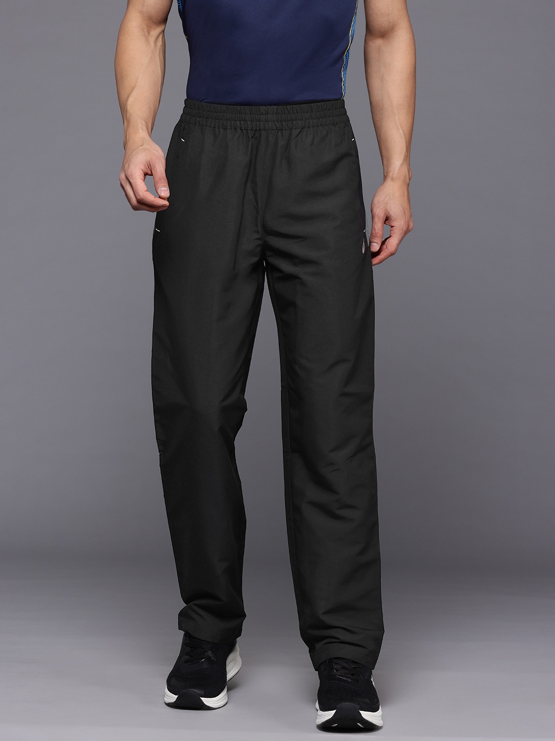 

ASICS Men Slim Fit Woven Running Track Pants, Black