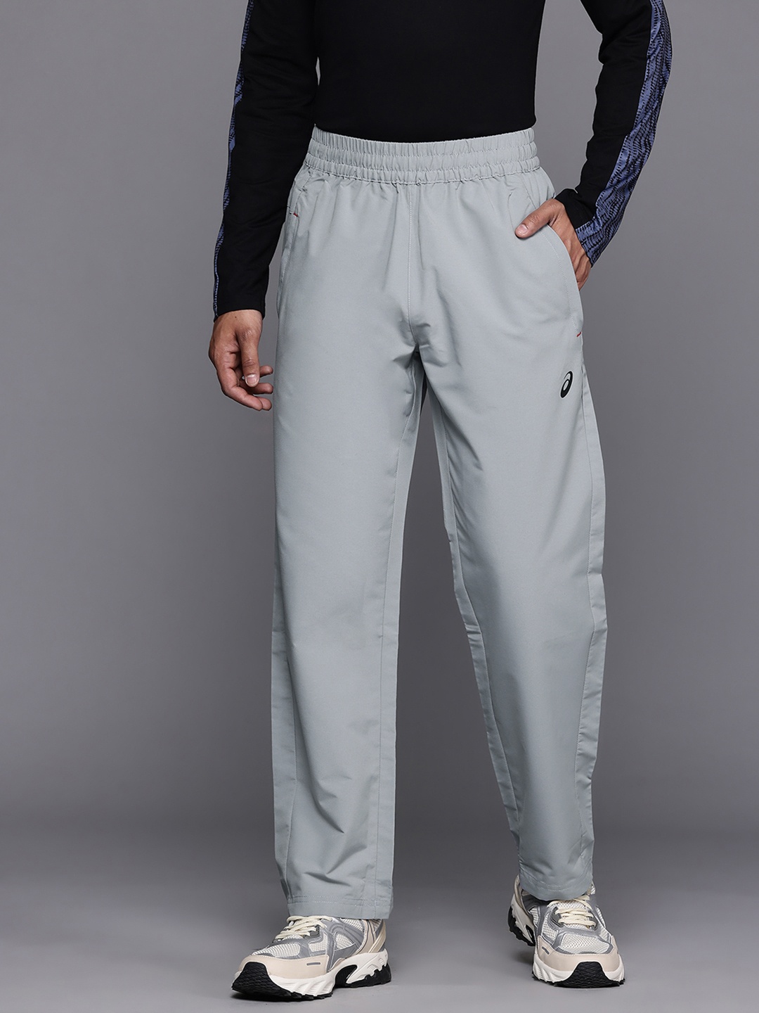 

ASICS Men Mid-Rise Cut & Sew Open Hem Training Track Pants, Grey