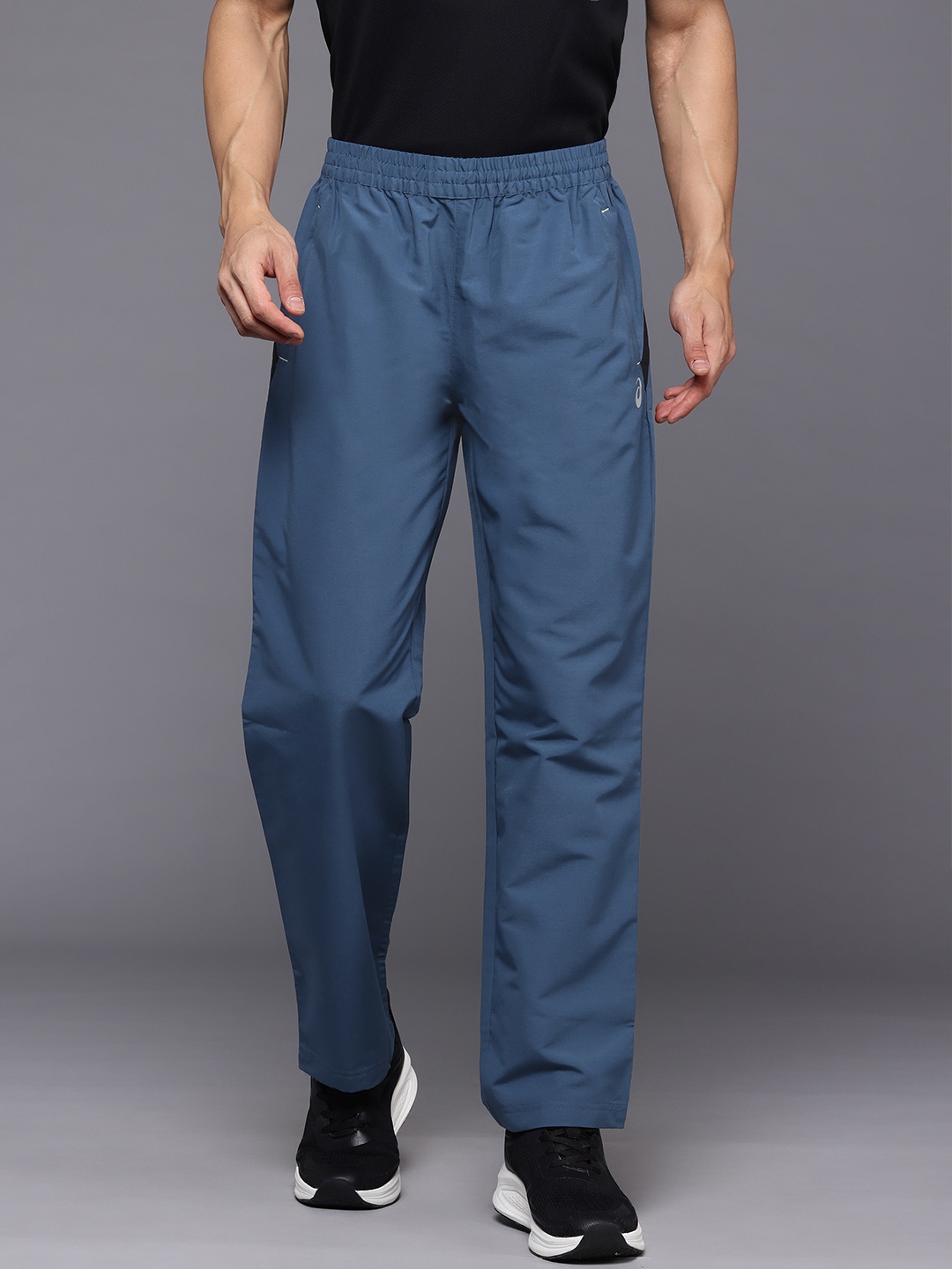 

ASICS Men Slim Fit Woven Running Track Pants, Blue