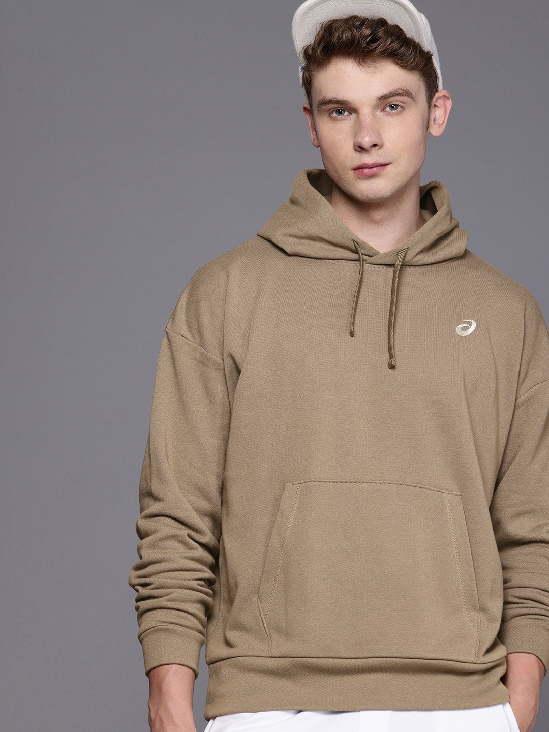 

ASICS Relaxed Fit Hooded Sweatshirt, Taupe