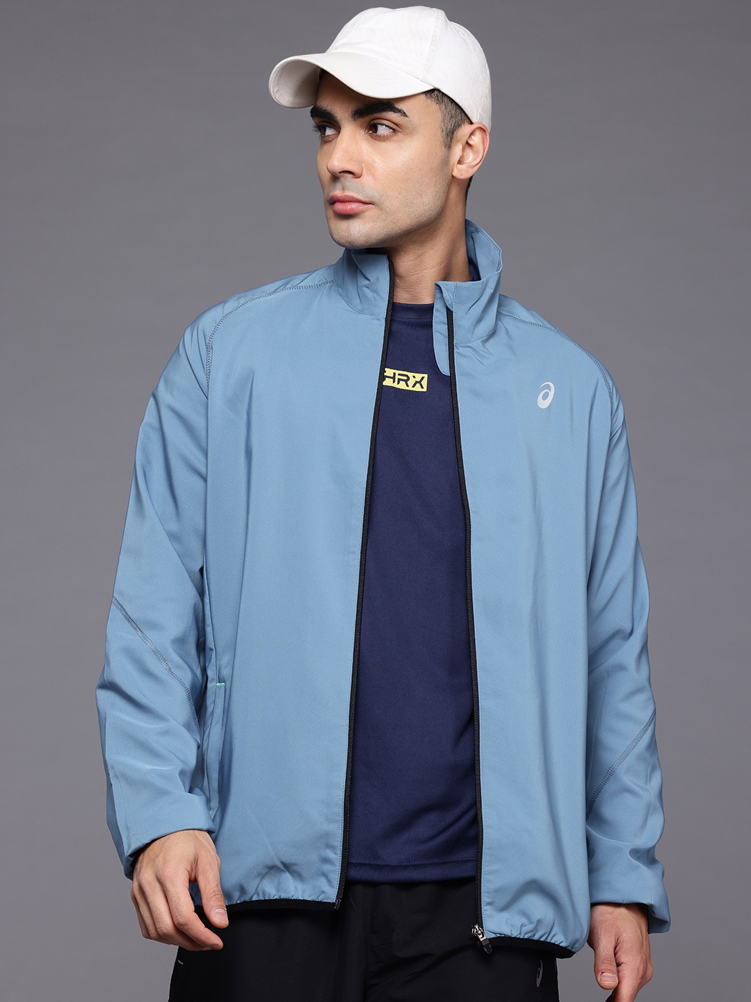 

ASICS Men Solid Running Sporty Jacket, Blue