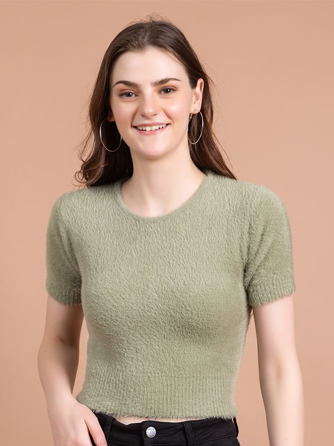 

CLAPTON Women Woollen Pullover, Green