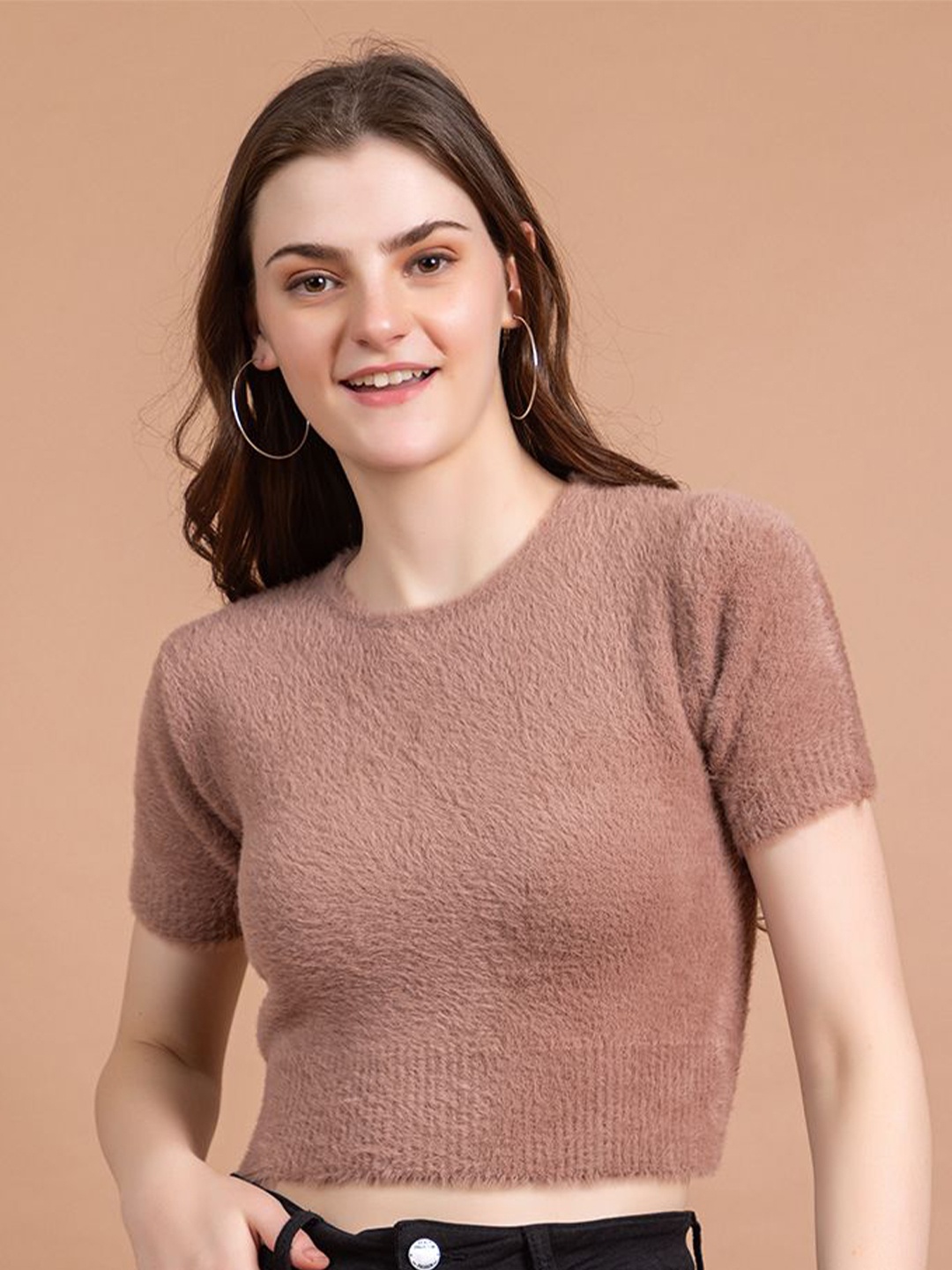 

CLAPTON Women Solid Woollen Pullover, Pink