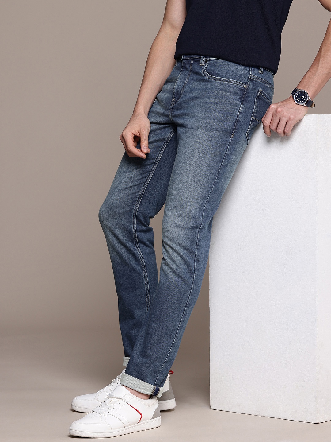 

Nautica Men Slim Fit Heavy Fade Stretchable Jeans, Blue