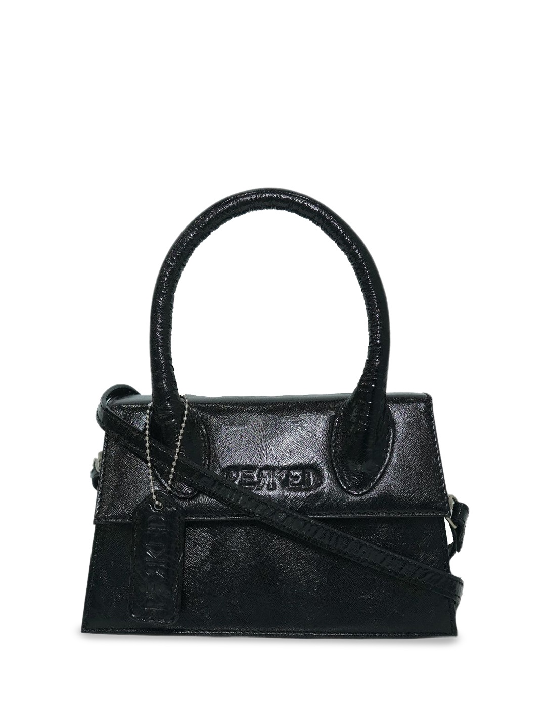 

PERKED Leather Shopper Handheld Bag with Quilted, Blue