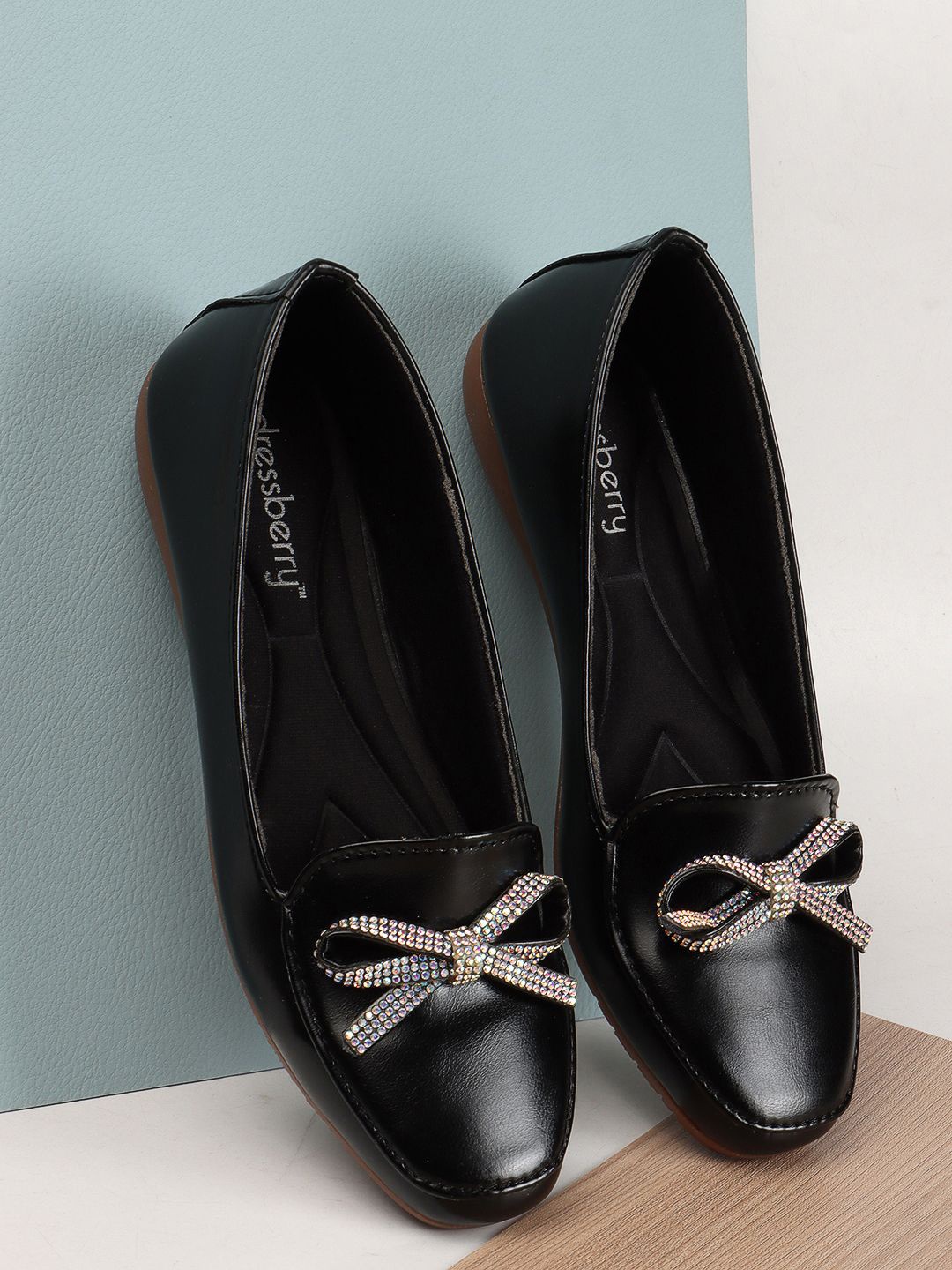 

DressBerry Women Ballerinas with Bows, Black