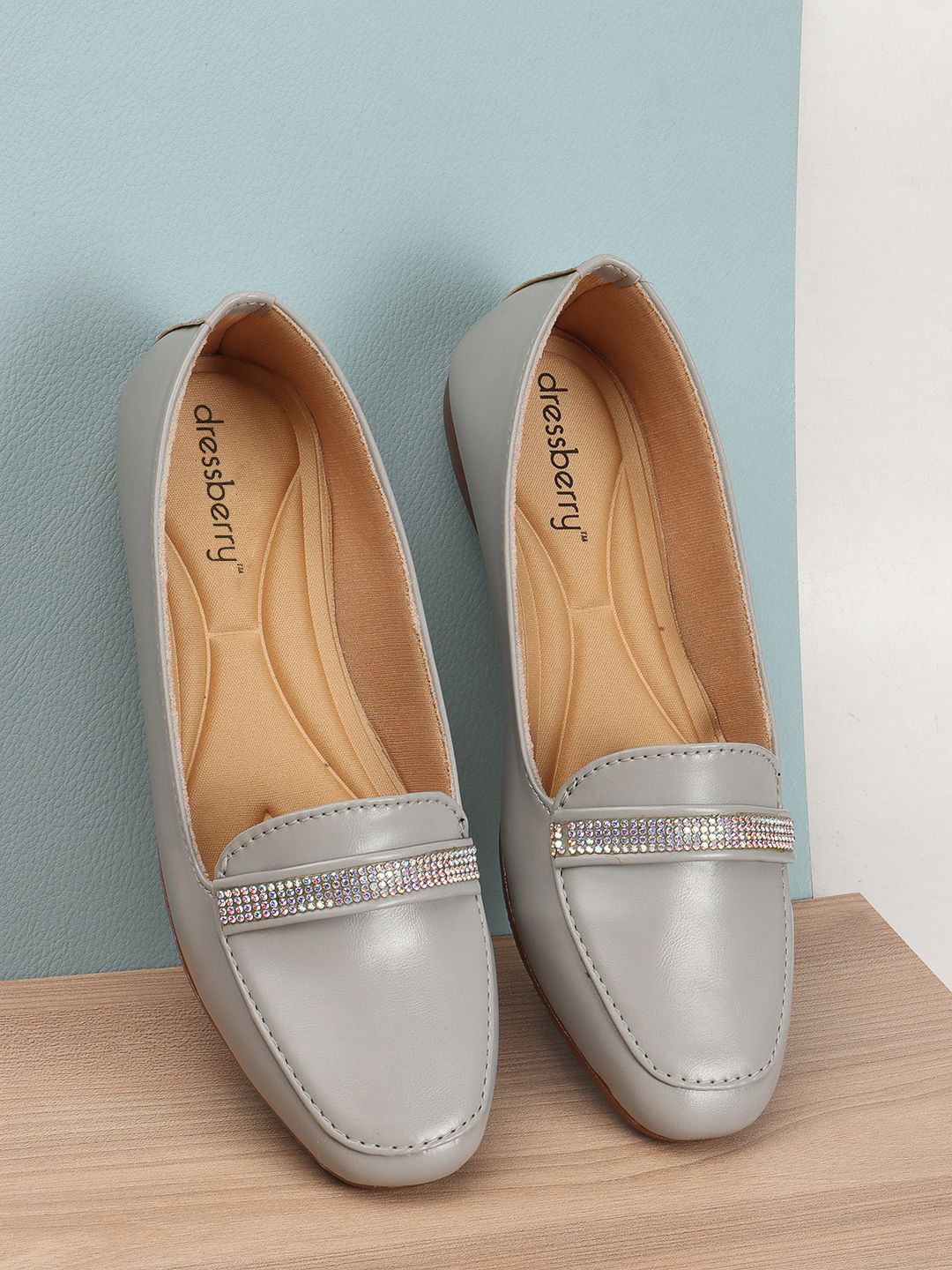 

DressBerry Women Ballerinas Flats Western - Embellished, Grey
