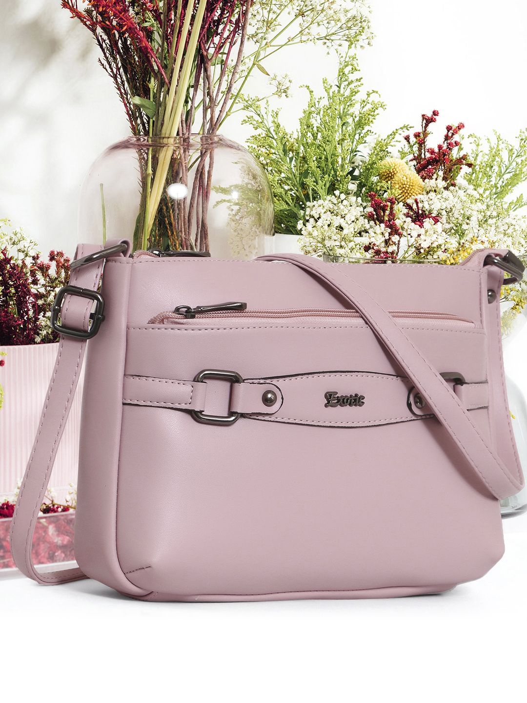 

Exotic PU Bucket Tote Bag, Pink