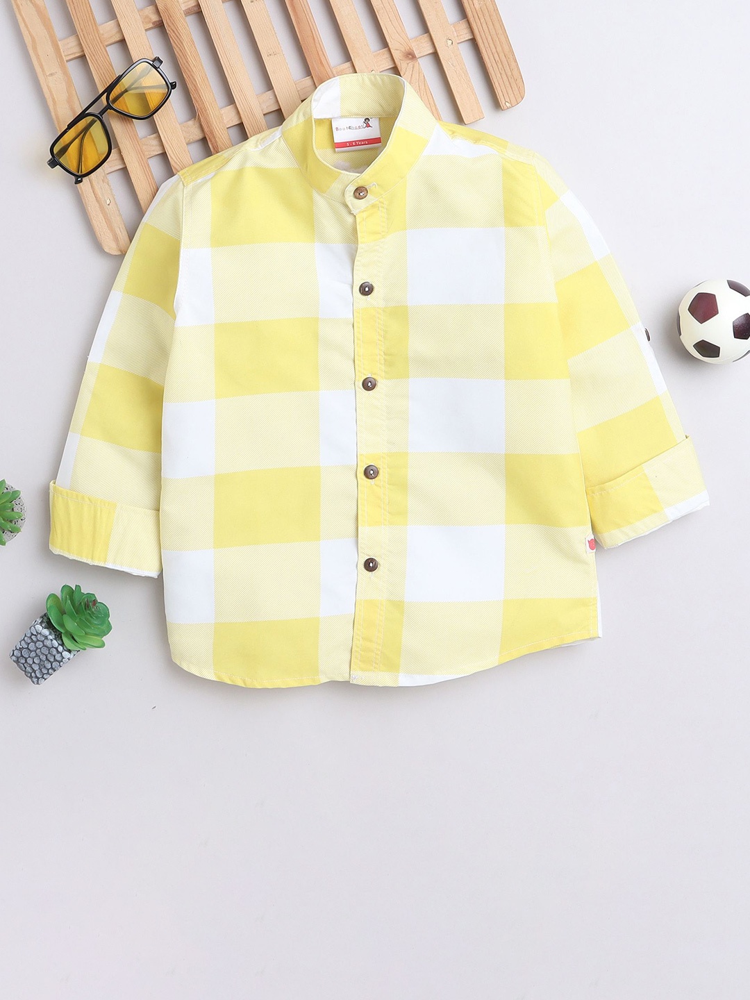 

BAATCHEET Boys Opaque Casual Shirt, Yellow