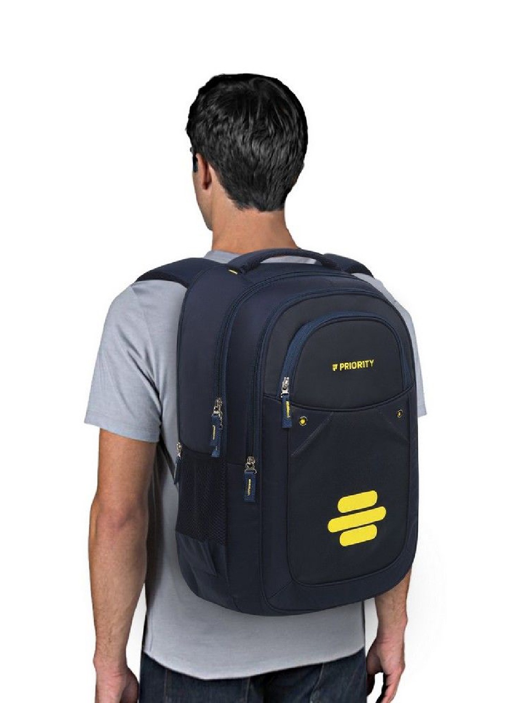 

Priority Unisex Striped Backpack, Navy blue