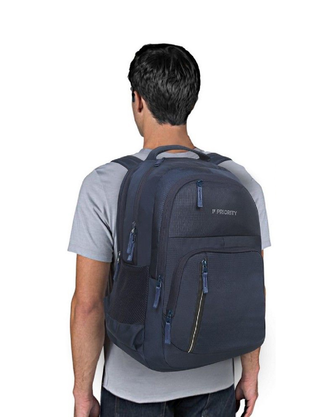 

Priority Unisex Brand Logo Backpack, Navy blue