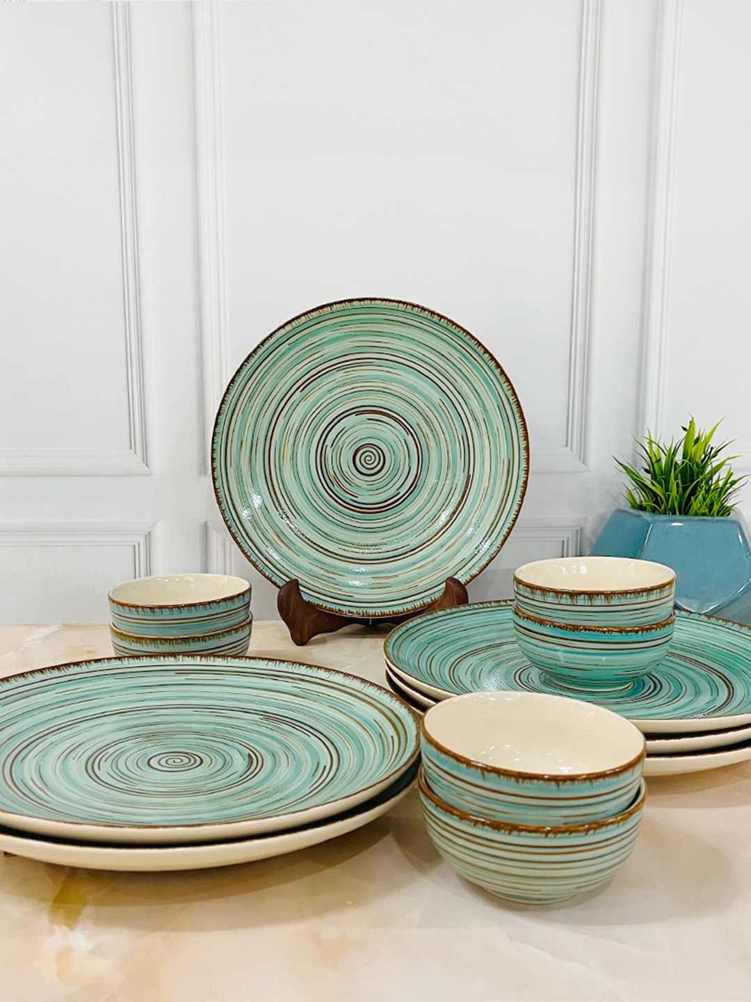 

The Artisan Emporium Turquoise Blue 12 Pieces Ceramic Dinner Set