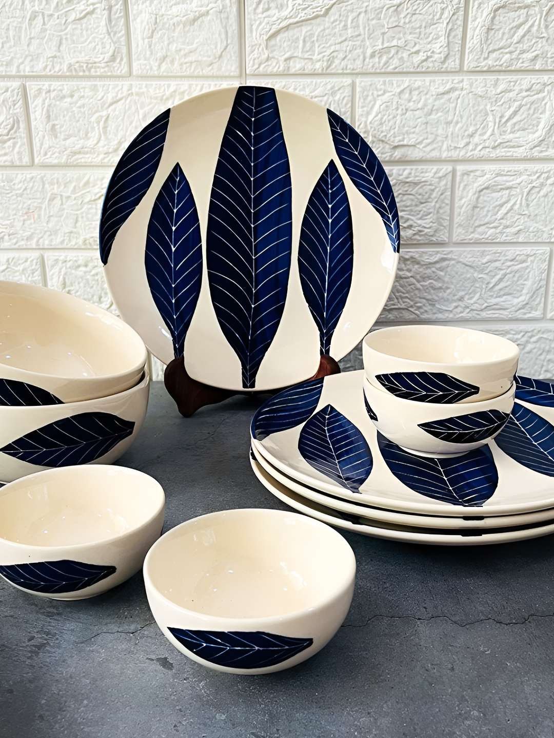 

The Artisan Emporium Beige & Blue 10 Pieces Printed Ceramic Dinner Set