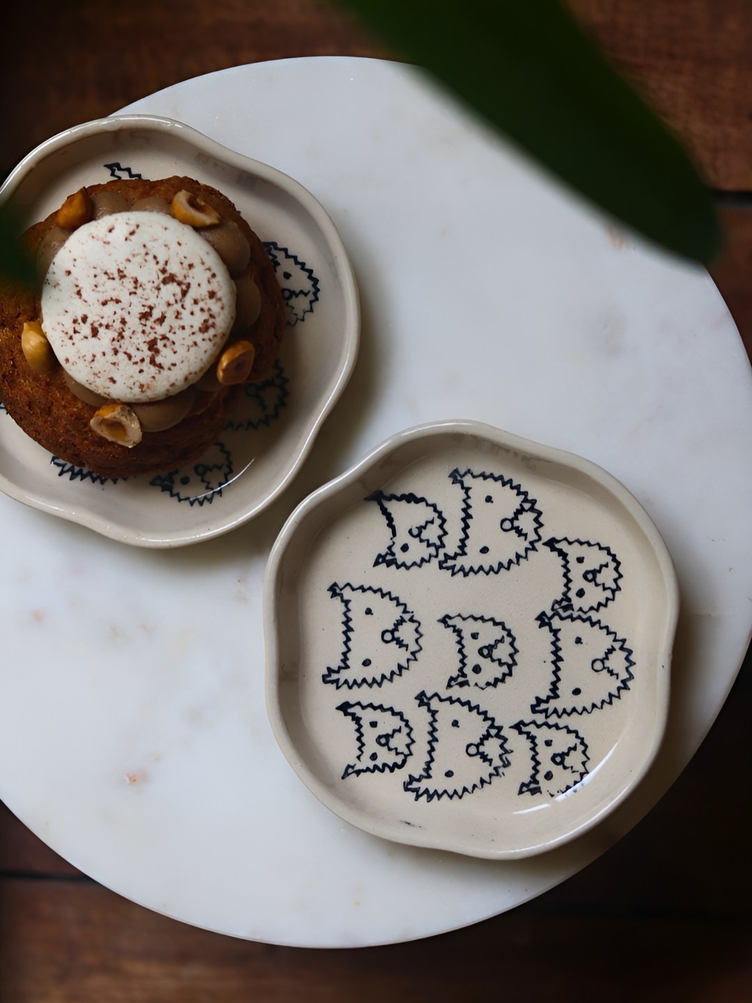 

WEAVING HOMES Black & Beige 2 Pieces Printed Ceramic Plates