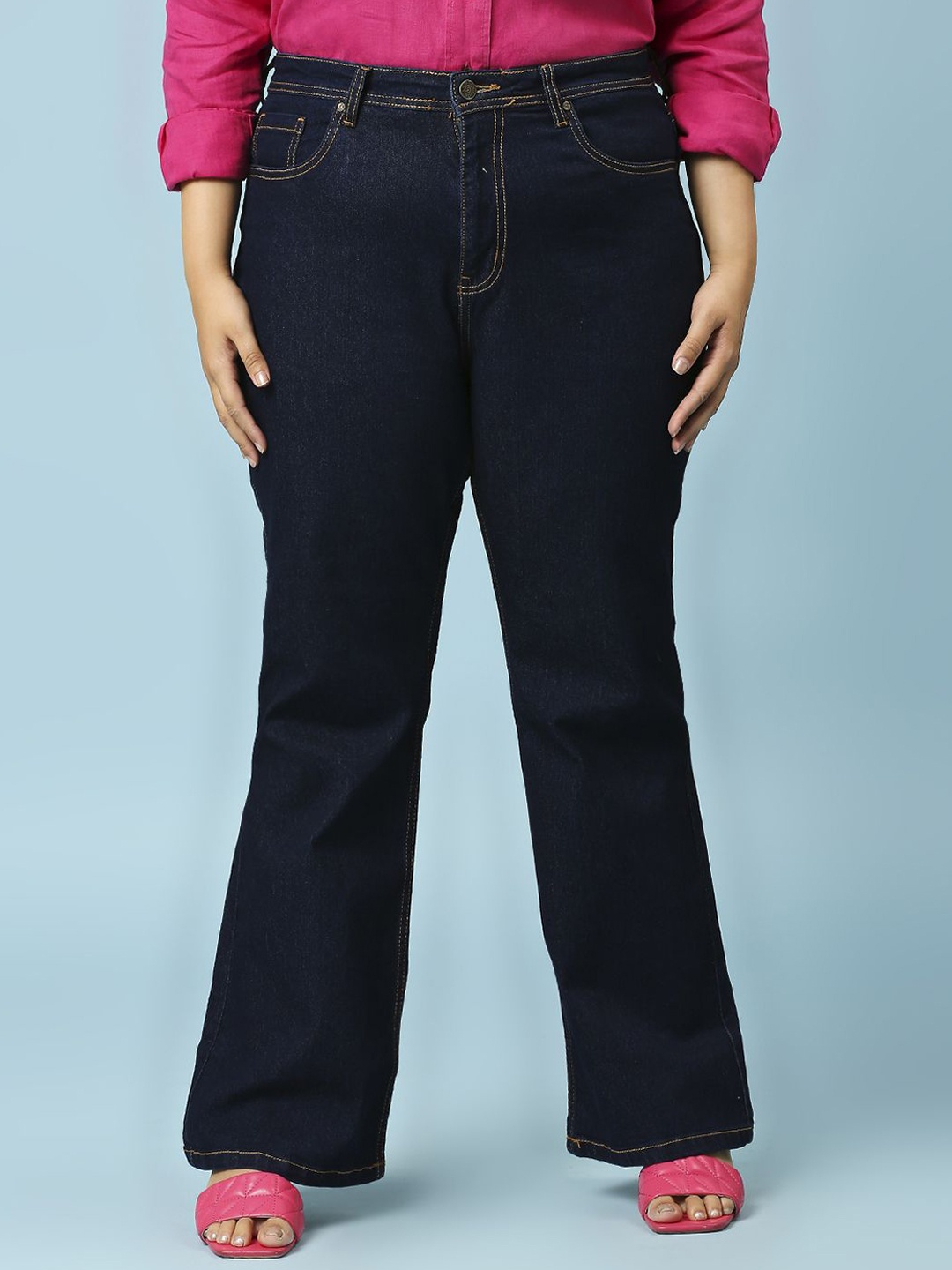 

Turning Blue Women Bootcut High-Rise Highly Distressed Jeans