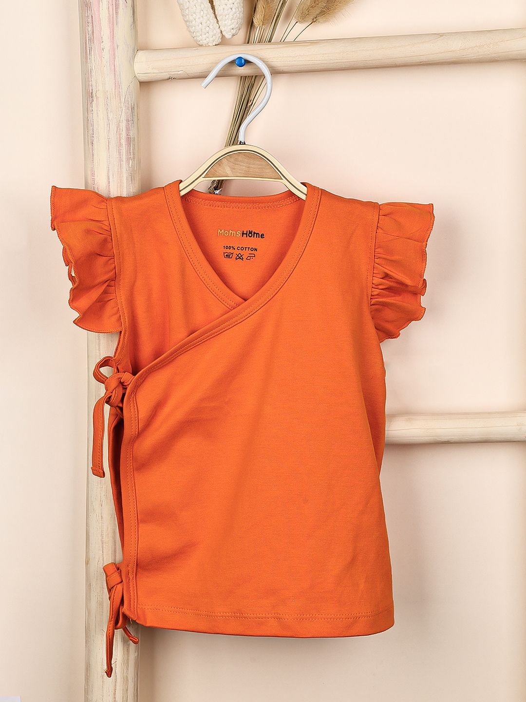 

Moms Home Flutter Sleeve Organic Cotton Top, Orange