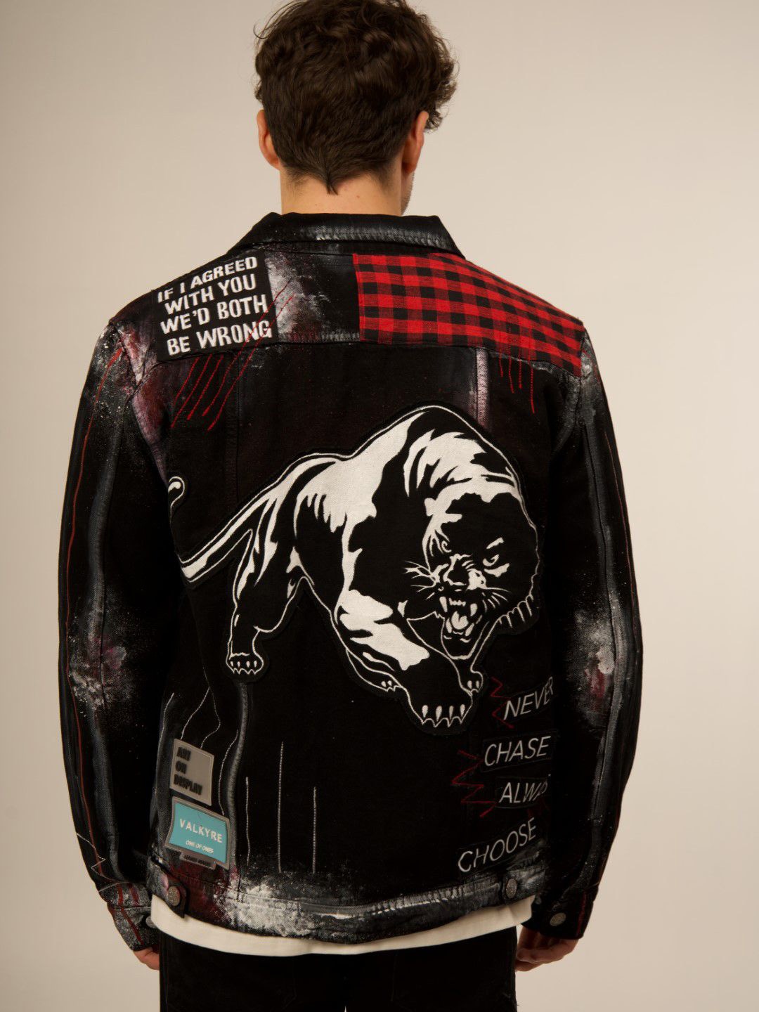 

VALKYRE Unisex Cotton Graphic Printed Tailored Jacket, Black
